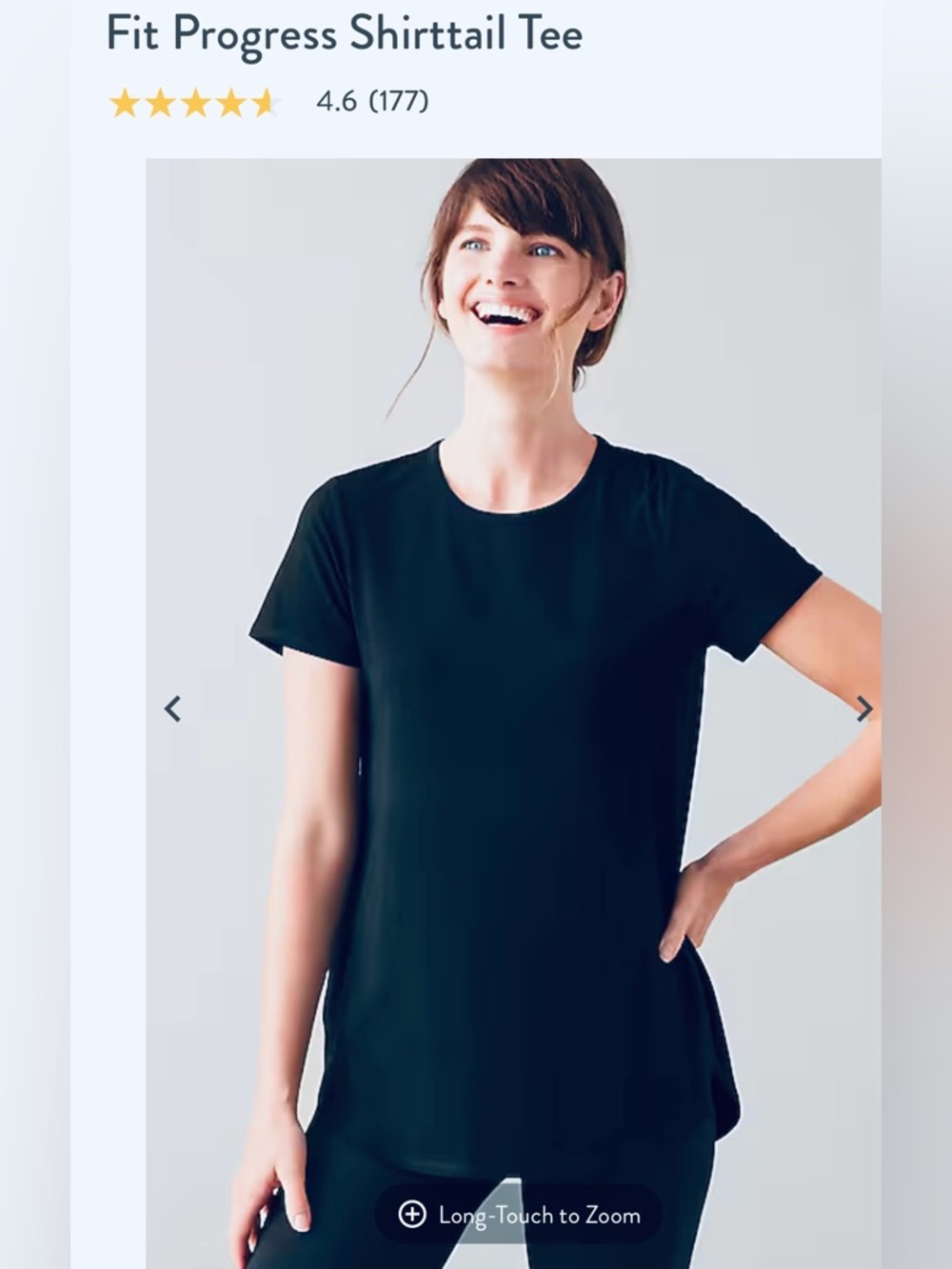 J Jill Fit Progress Navy Blue Shirttail Short-Sleeve Top Medium NWT